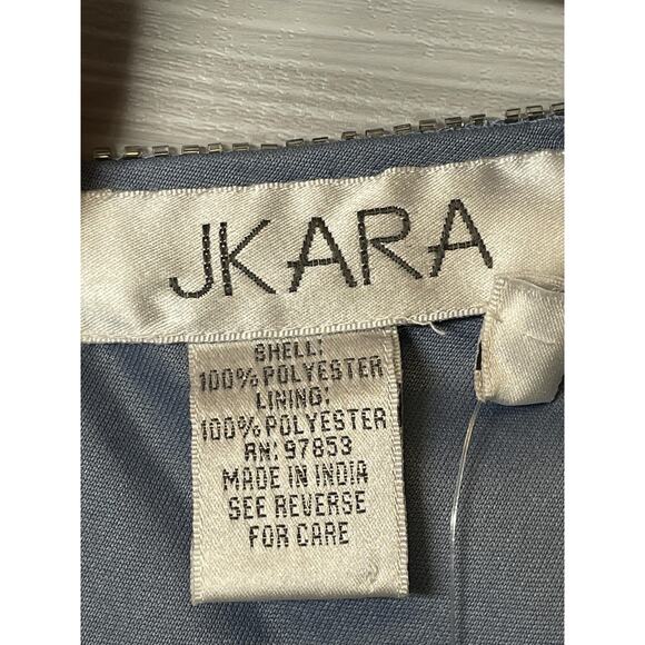 JKARA Dress Womens 8 Blue Silver Sequin Beaded Gown Formal Evening Maxi New - Picture 6 of 10